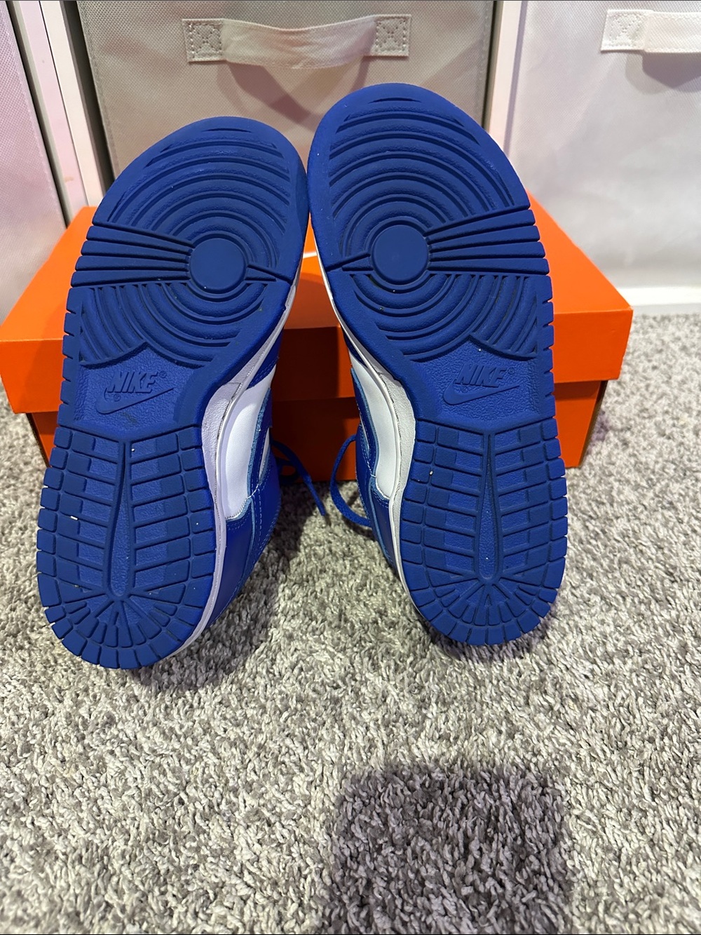Nike Kids Royal Blue and White Low-Top Sneakers - Picture 3 of 4